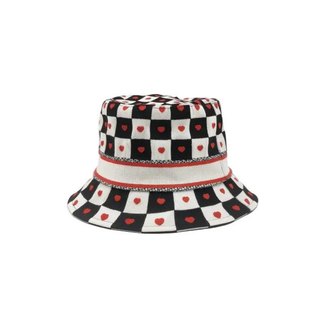 Dioramour Black White and Red D-Chess Bucket Hat