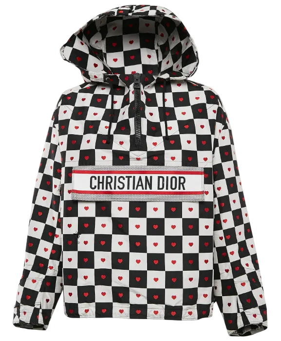 Dioramour Anorak Jacket Black White and Red D-Chess Heart