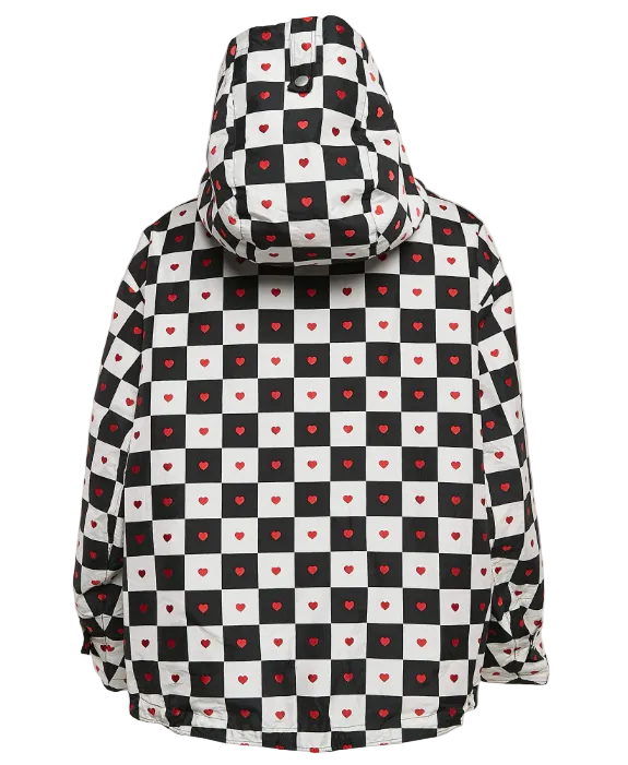 Dioramour Anorak Jacket Black White and Red D-Chess Heart
