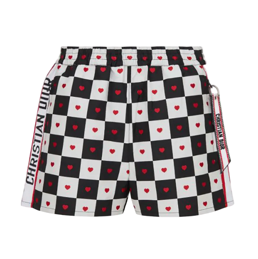 Dioramour Black White and Red D-Chess Heart Shorts