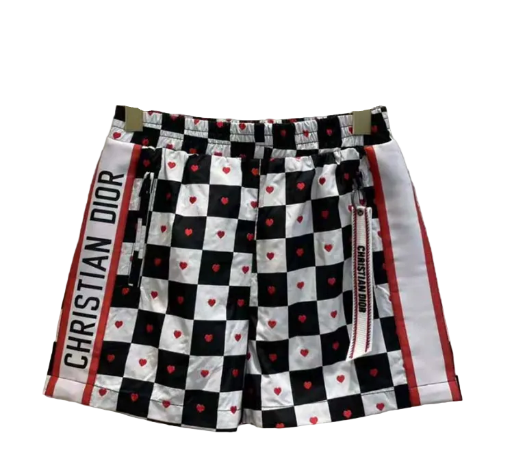 Dioramour Black White and Red D-Chess Heart Shorts