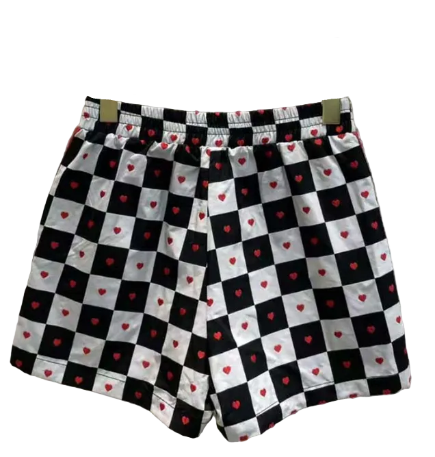 Dioramour Black White and Red D-Chess Heart Shorts