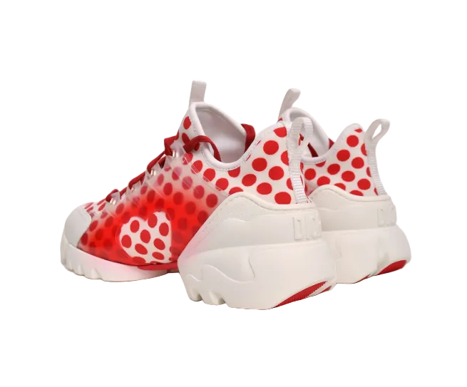 Dioramour White/Red Polka Dot D-Connect Sneakers