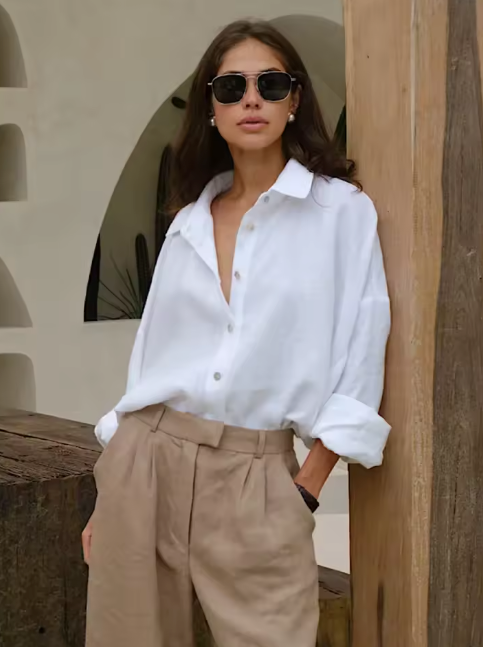 Long Sleeve Button Down Shirt White