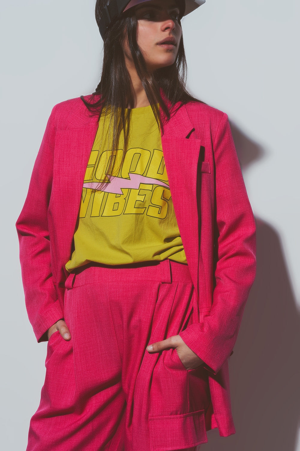 Oversized blazer in pink-0