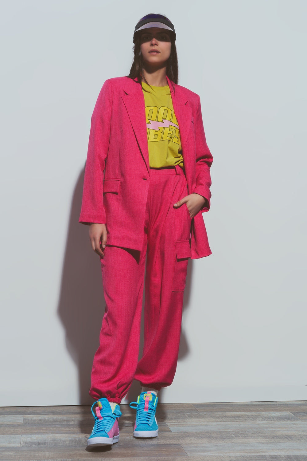 Oversized blazer in pink-2
